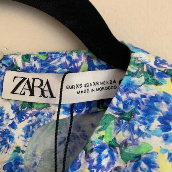 Zara women’s printed floral gathered blouse tops - Picture 11 of 16